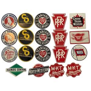 Lot of 20 Vintage Metal Railroad HO Scale Mini Advertising Signs 1950's - A1022L